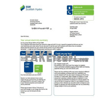 United Kingdom SSE Energy fake utility bill Word and PDF template, version 2