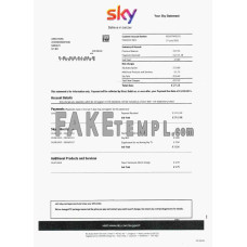 United Kingdom Sky fake utility bill photoshop template PSD