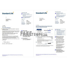 United Kingdom Standard Life fake utility bill Word and PDF template, 7 pages