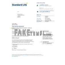 United Kingdom Standard Life fake utility bill Word and PDF template