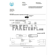 United Kingdom Thames fake water utility bill Word and PDF template