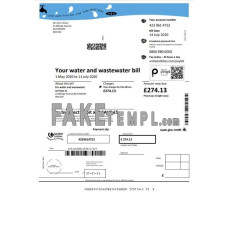 United Kingdom United Utilities fake water utility bill Word and PDF template