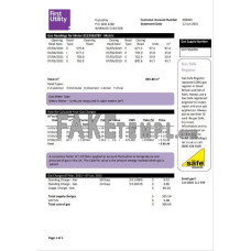 United Kingdom Warwick First fake utility bill Word and PDF template