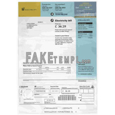 United Kingdom fake electricity utility bill photoshop template PSD