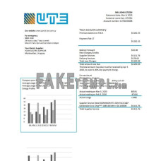 Uruguay UTE Company fake electricity utility bill Word and PDF template