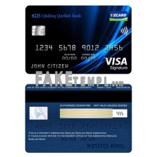 Uzbekistan Qishloq Qurilish Bank fake visa signature card photoshop template PSD