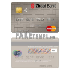 Uzbekistan Ziraat Bank fake mastercard photoshop template PSD