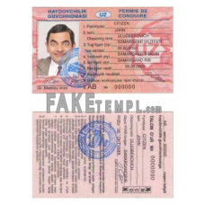 Uzbekistan fake driving license photoshop template PSD