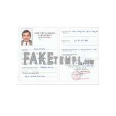 Vietnam fake work permit PSD template