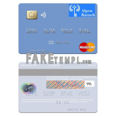 Vanuatu Alpen Baruch Bank Limited fake mastercard photoshop template PSD