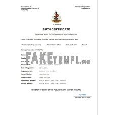 Vanuatu fake birth certificate Word and PDF template