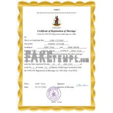 Vanuatu fake marriage certificate Word and PDF template