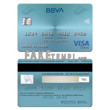 Venezuela BBVA bank fake visa classic card photoshop template PSD