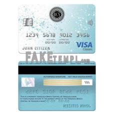 Venezuela Banco Central de Venezuela bank fake visa classic card photoshop template PSD