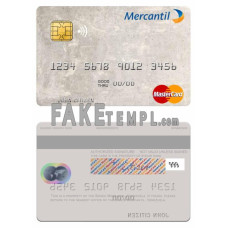 Venezuela Banco Mercantil fake mastercard photoshop template PSD