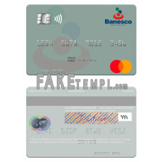 Venezuela Banesco Banco Universal fake mastercard photoshop template PSD