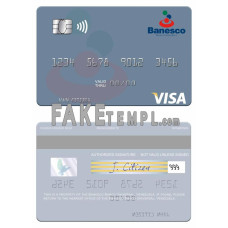 Venezuela Banesco Banco Universal fake visa debit card photoshop template PSD