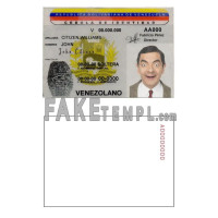 Venezuela fake identity card photoshop template PSD