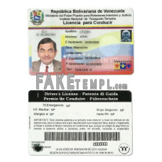 Venezuela fake driving license photoshop template PSD