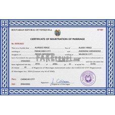 Venezuela fake marriage certificate photoshop template PSD 