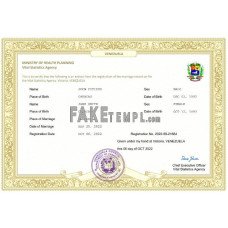 Venezuela fake marriage certificate Word and PDF template