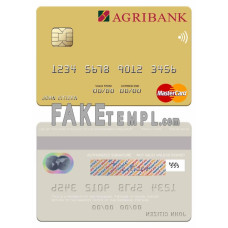 Vietnam Agribank fake mastercard credit card photoshop template PSD