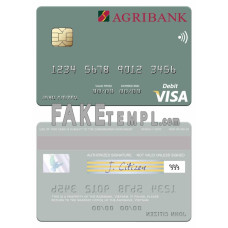 Vietnam Agribank fake visa debit card photoshop template PSD