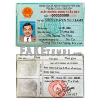 Vietnam fake identity card photoshop template PSD