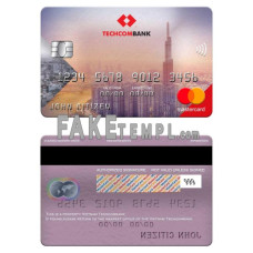 Vietnam Techcombank fake mastercard photoshop template PSD