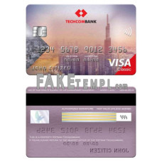 Vietnam Techcombank fake visa classic card photoshop template PSD