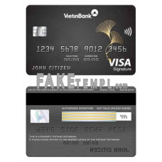 Vietnam Vietinbank fake visa signature card photoshop template PSD