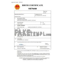 Vietnam fake birth certificate Word and PDF template