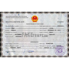 Vietnam fake death certificate photoshop template PSD 