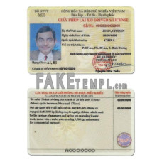 Vietnam fake driving license photoshop template PSD