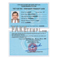 Vietnam residence card editable template for Photoshop