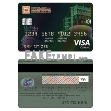 Yemen International bank fake visa classic card photoshop template PSD