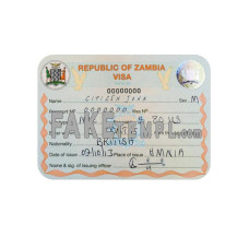 Zambia fake entry visa photoshop template PSD