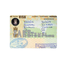 Zambia and Zimbabwe fake travel visa photoshop template PSD