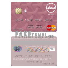 Zambia Absa Bank Zambia Plc fake mastercard credit card photoshop template PSD