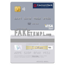 Zambia Cavmont Bank visa debit fake credit card photoshop template PSD