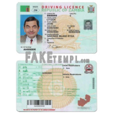 Zambia fake driving license photoshop template PSD