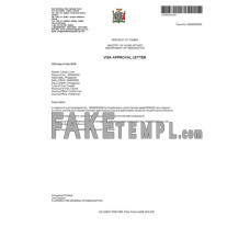 Zambia fake e-visa Word and PDF template