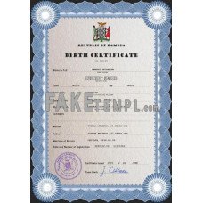 Zambia fake vital record birth certificate photoshop template PSD 