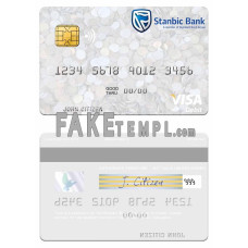 Zimbabwe Stanbic Bank fake visa debit card photoshop template PSD