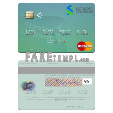 Zimbabwe Standard Chartered fake mastercard credit card photoshop template PSD