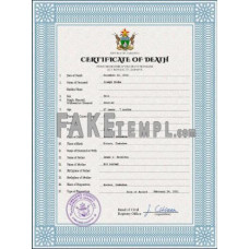 Zimbabwe fake death certificate photoshop template PSD 