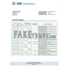 Afghanistan International Bank (AIB) fake bank statement Word and PDF template