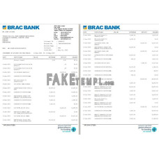 BANGLADESH BRAC fake bank statement Word and PDF template