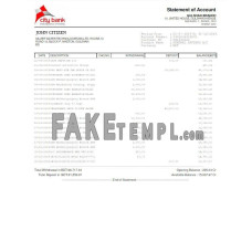 BANGLADESH CITY fake bank statement Word and PDF template