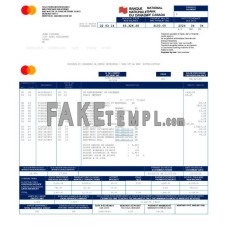 CANADA NATIONAL BANK OF CANADA fake bank statement Word and PDF template